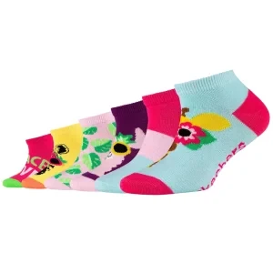 Skechers 6PPK Girls Casual Fancy Sneaker Socks SK43082-4203, Dla dziewczynki, Wielokolorowe, skarpetki, poliester, rozmiar: 27-30