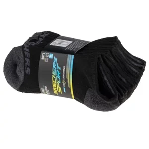 Skechers Boys 6pk No Show Socks S108264-BLK, Dla chłopca, Czarne, skarpetki, poliester, rozmiar: 31-34