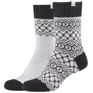 Skechers Casual Cozy Jacquard 2PPK Socks SK41047-9202, Damskie, Szare, skarpetki, poliester, rozmiar: 35-38