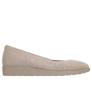 Skechers Cleo Flex Wedge - Shimmer Muse - Szarobrazowy