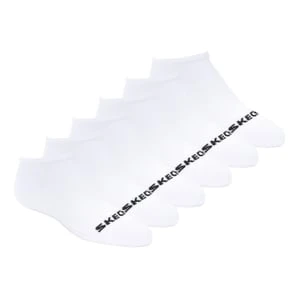 Skechers Cotton No-Show skarpety - 6 Pack - Bialy