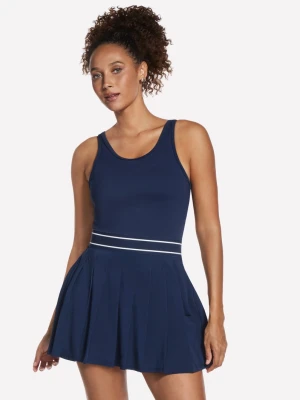 Skechers Court Pleated Dress - Granatowy