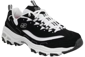 Skechers D Lites Biggest Fan 11930-BKW, Damskie, Czarne, buty sneakers, nubuk, rozmiar: 35