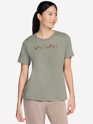 Skechers Dazzle krótkie Sleeve koszulka - Szarobrazowy /oliwkowy