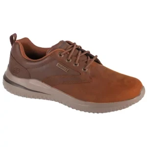 Skechers Delson 3.0 - Glavine 210661-CDB, Męskie, Brązowe, buty sneakers, skóra naturalna, rozmiar: 41