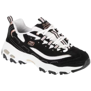 Skechers D'Lites Devoted Fan 13154-BKRG, Damskie, Czarne, buty sneakers, skóra zamszowa, rozmiar: 36