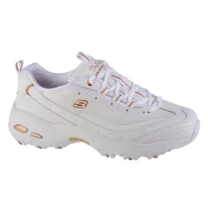 Skechers D'Lites - Fresh Start 11931-WTRG, Damskie, Białe, buty sneakers, skóra licowa, rozmiar: 36