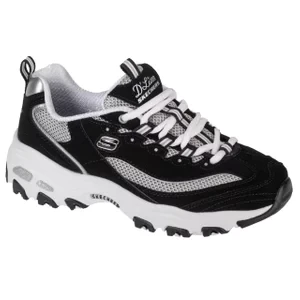 Skechers D'Lites - Roam Around 13150-BKW, Damskie, Czarne, buty sneakers, skóra zamszowa, rozmiar: 36