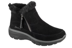 Skechers Easy Going - Cool Zip! 167862-BLK, Damskie, Czarne, buty zimowe, skóra zamszowa, rozmiar: 36