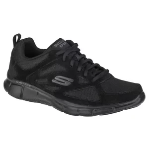 Skechers Equalizer - Ezdez 52748-BBK, Męskie, Czarne, buty sneakers, skóra zamszowa, rozmiar: 41