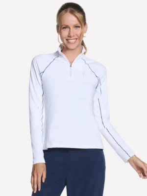 Skechers Fairway Long Sleeve 1/4 Zip - Bialy
