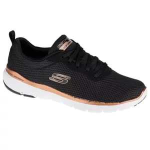 Skechers Flex Appeal 3.0 - First Insight 13070-BKRG, Damskie, Czarne, buty sneakers, przewiewna siateczka, rozmiar: 35,5
