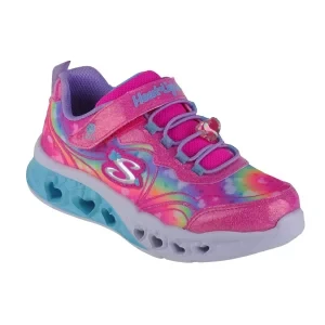 Skechers Flutter Heart Lights-Groovy Swirl 303253L-HPLV, Dla dziewczynki, Różowe, buty sneakers, tkanina, rozmiar: 30