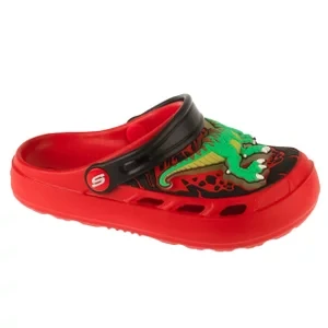 Skechers Foamies: Swifters - T-Rex-Brights 406712L-RED, Dla chłopca, Czerwone, klapki, syntetyk, rozmiar: 29