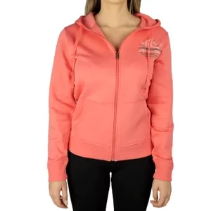 Skechers Full Zip Hoodie WJA267-CRL, Damskie, Różowe, bluzy, bawełna, rozmiar: M