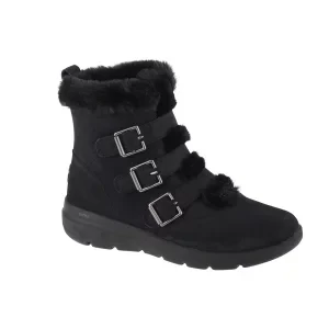 Skechers Glacial Ultra - Buckle Up 144154-BBK, Damskie, Czarne, buty zimowe, skóra zamszowa, rozmiar: 36,5