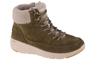 Skechers Glacial Ultra - Woodlands 16677-OLV, Damskie, Zielone, buty zimowe, skóra zamszowa, rozmiar: 36