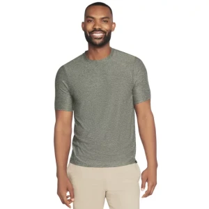 Skechers Go Dri All Day Tee TS107-GNBK, Męskie, Zielone, t-shirty, poliester, rozmiar: L