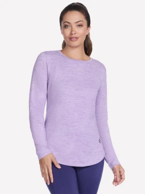 Skechers GO DRI Swift Long Sleeve Tunic Crew - Bialy/Jasny Fioletowy