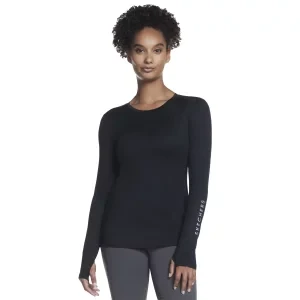 Skechers Go Dri Swift Long Sleeve WLT194-BLK, Damskie, Czarne, longsleevy, poliester, rozmiar: M