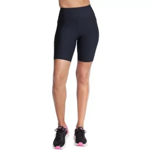 Skechers Go Flex Rib High Waisted 8 Inch Bike Short SH32-BLK, Damskie, Czarne, spodenki, nylon, rozmiar: L