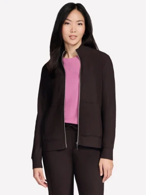 Skechers GO Luxe Rib Everyday Full Zip Kurtka - Czekoladowy/Czarny