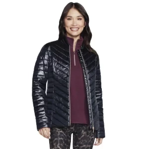 Skechers GO Shield Shine Jacket JA150-BLK, Damskie, Czarne, kurtki, poliester, rozmiar: L