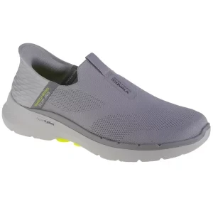 Skechers Go Walk 6 - Easy On Slip-ins 216278-GRY, Męskie, Szare, buty sneakers, tkanina, rozmiar: 44,5