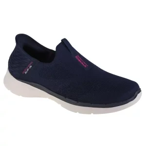 Skechers Go Walk 6 Fabulous View Slip-ins 124569-NVY, Damskie, Granatowe, buty sneakers, tkanina, rozmiar: 35,5