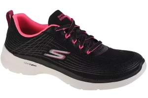 Skechers Go Walk 6 - Stunning Glow 124554-BKHP, Damskie, Czarne, buty sneakers, tkanina, rozmiar: 36