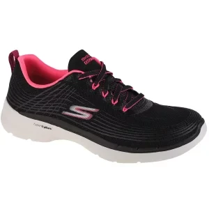 Skechers Go Walk 6 - Stunning Glow 124554-BKHP, Damskie, Czarne, buty sneakers, tkanina, rozmiar: 36