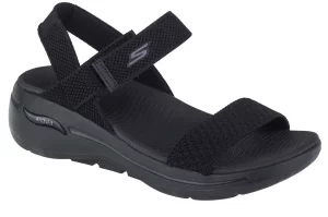 Skechers Go Walk Arch Fit Sandal - Polished 140264-BBK, Damskie, Czarne, sandały, tkanina, rozmiar: 40