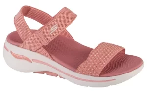 Skechers Go Walk Arch Fit Sandal - Polished 140264-ROS, Damskie, Różowe, sandały, tkanina, rozmiar: 40