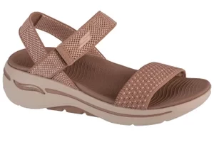 Skechers Go Walk Arch Fit Sandal - Polished 140264-TAN, Damskie, Brązowe, sandały, tkanina, rozmiar: 40