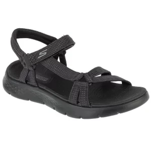 Skechers Go Walk Flex Sandal - Sublime 141451-BBK, Damskie, Czarne, sandały, tkanina, rozmiar: 36