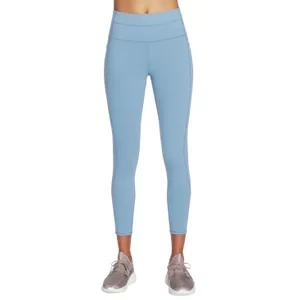 Skechers Go Walk High Waisted 7/8 Legging W03LG31B-BLGY, Damskie, Niebieskie, leginsy, nylon, rozmiar: L