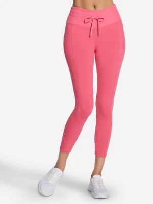 Skechers GO WALK Rib Mix High Waisted 7/8 legginsy - Szarobrazowy/Koralowy