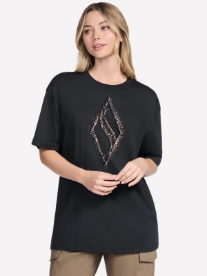 Skechers Gold Splatter Diamond krótkie Sleeve koszulka - Czarny