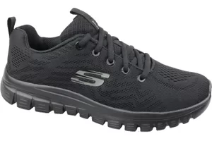 Skechers Graceful Get Connected 12615-BBK, Damskie, Czarne, buty sneakers, przewiewna siateczka, rozmiar: 36