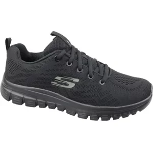 Skechers Graceful - Get Connected 12615-BBK, Damskie, Czarne, buty sneakers, przewiewna siateczka, rozmiar: 36