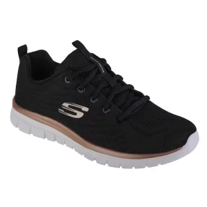 Skechers Graceful - Get Connected 12615-BKGD, Damskie, Czarne, buty sneakers, syntetyk, rozmiar: 36