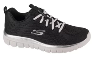 Skechers Graceful - Get Connected 12615-BKW, Damskie, Czarne, buty sneakers, przewiewna siateczka, rozmiar: 37