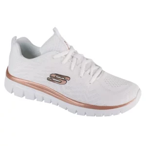 Skechers Graceful - Get Connected 12615-WTRG, Damskie, Białe, buty sneakers, przewiewna siateczka, rozmiar: 36