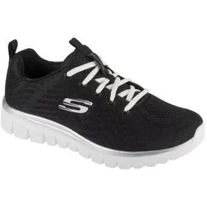Skechers Graceful - Get Connected 12615W-BKW, Damskie, Czarne, buty sneakers, przewiewna siateczka, rozmiar: 36