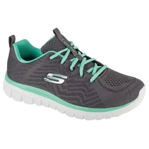 Skechers Graceful - Get Connected 12615W-CCGR, Damskie, Szare, buty sneakers, przewiewna siateczka, rozmiar: 36