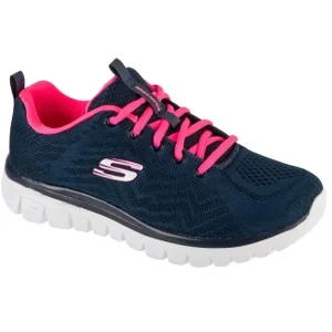 Skechers Graceful - Get Connected 12615W-NVHP, Damskie, Granatowe, buty sneakers, przewiewna siateczka, rozmiar: 36