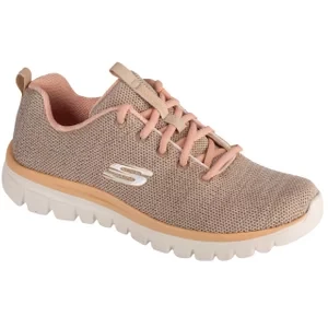 Skechers Graceful - Twisted Fortune 12614-NTCL, Damskie, Beżowe, buty sneakers, przewiewna siateczka, rozmiar: 41