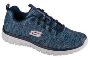 Skechers Graceful - Twisted Fortune 12614-NVBL, Damskie, Granatowe, buty sneakers, przewiewna siateczka, rozmiar: 36