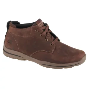 Skechers Harper Melden 64857-CHOC, Męskie, Brązowe, trzewiki, skóra licowa, rozmiar: 42