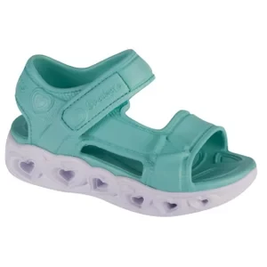 Skechers Heart Lights Sandal - Always Flashy 308045N-MNT, Dla dziewczynki, Miętowe, sandały, syntetyk, rozmiar: 24